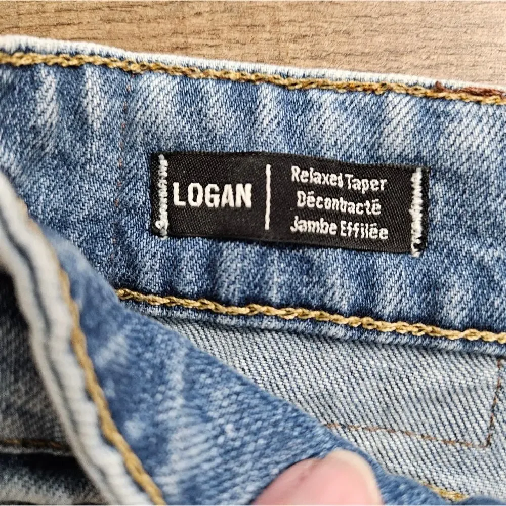 True Religion Mens Denim Blue Jeans Logan Relaxed Taper World Tour‎ 38 Classic